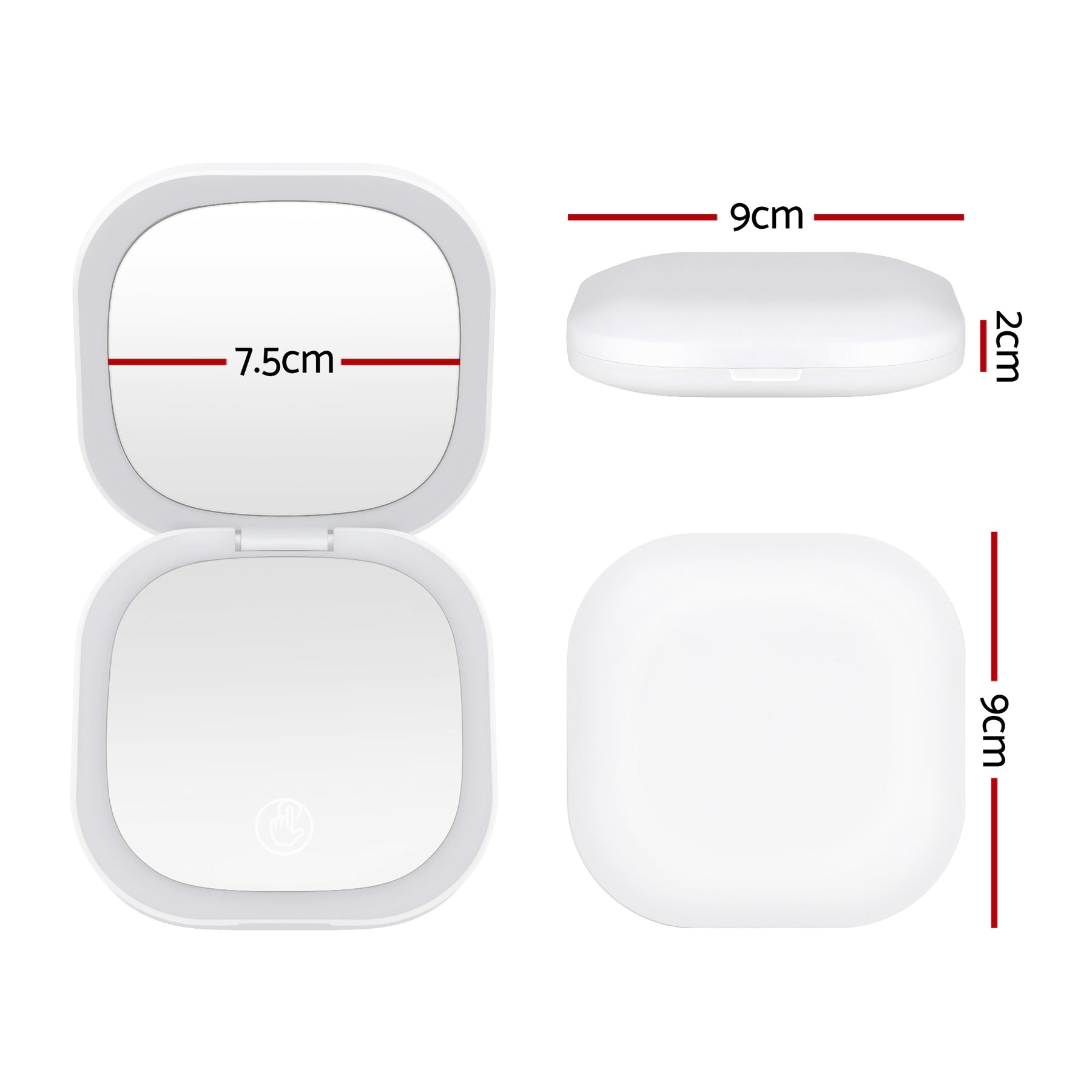 Embellir White LED Compact Travel Makeup Mirror 1X 10X Magnification