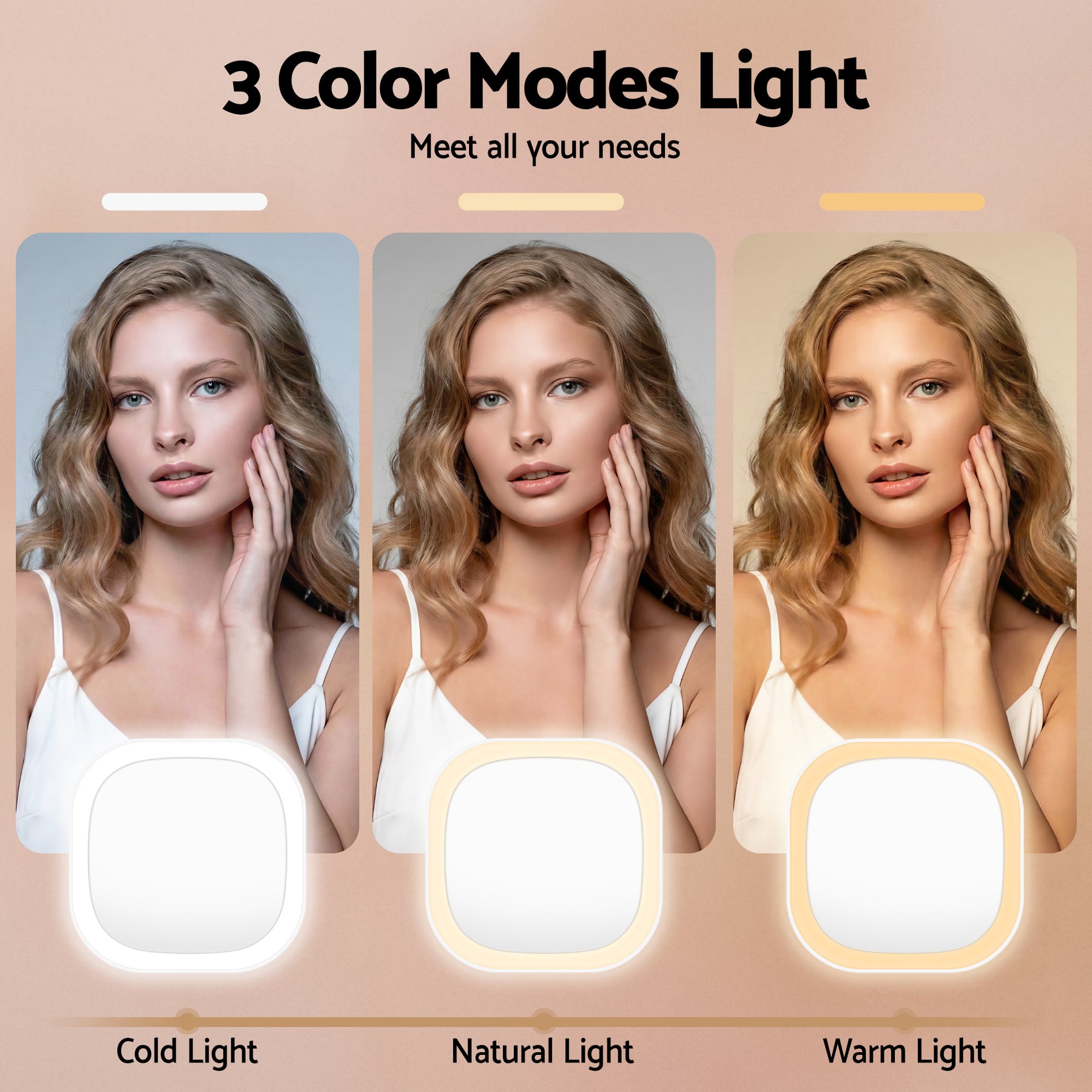 Embellir White LED Compact Travel Makeup Mirror 1X 10X Magnification