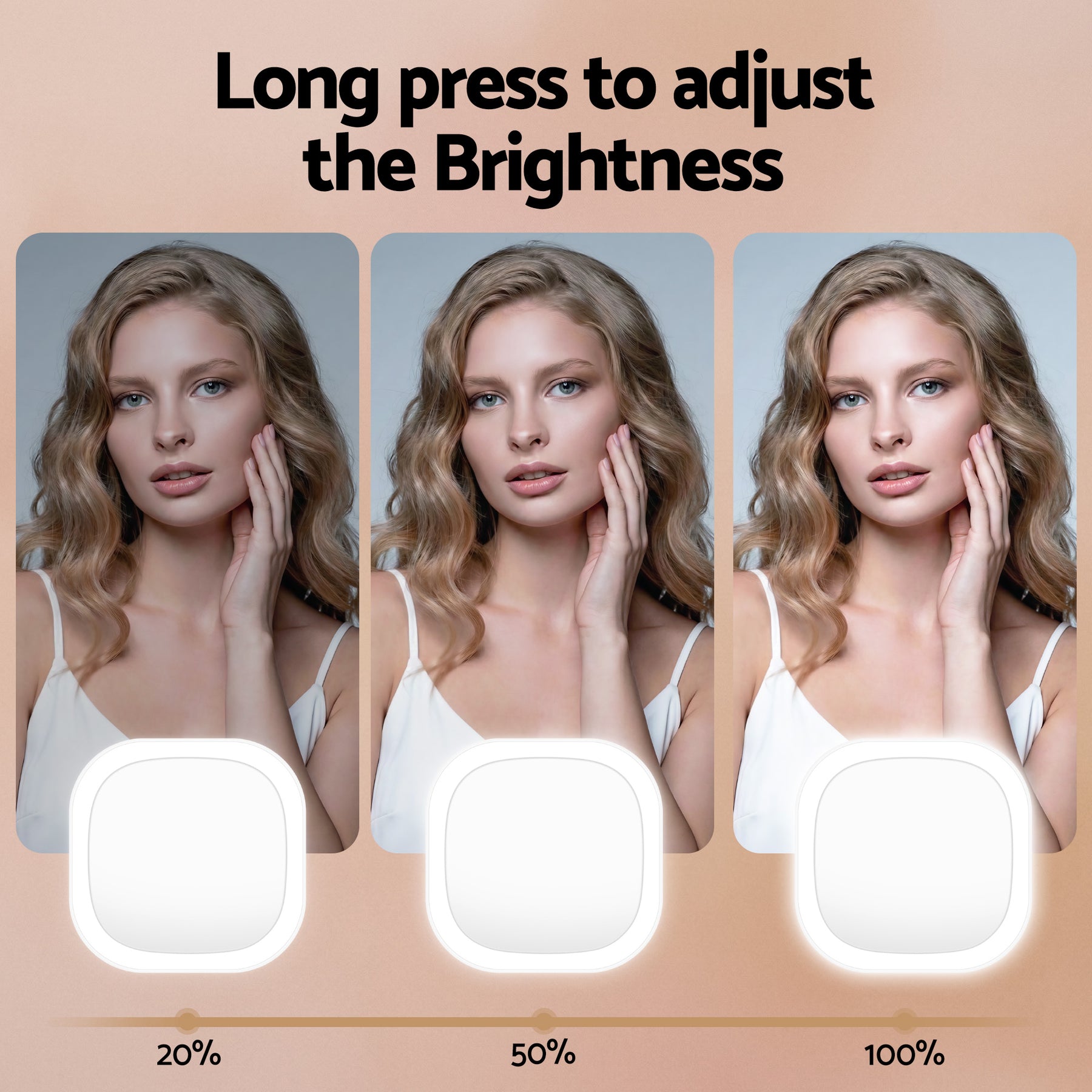 Embellir White LED Compact Travel Makeup Mirror 1X 10X Magnification