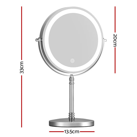 Embellir Makeup Mirror 20x20cm 10X Magnifying with LED Light Rotation Tabletop - SuperSaverAU - view 2