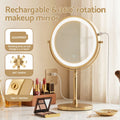 Embellir Gold Lighted Makeup Mirror 10X Magnifying Double Sided LED Rechargeable