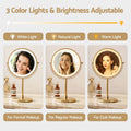 Embellir Gold Lighted Makeup Mirror 10X Magnifying Double Sided LED Rechargeable