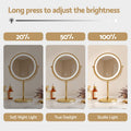 Embellir Gold Lighted Makeup Mirror 10X Magnifying Double Sided LED Rechargeable