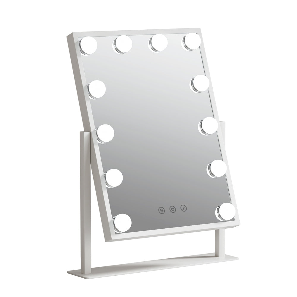 Embellir Makeup Mirror 30x41cm Hollywood Vanity with LED Light Rotation Tabletop - SuperSaverAU - view 6