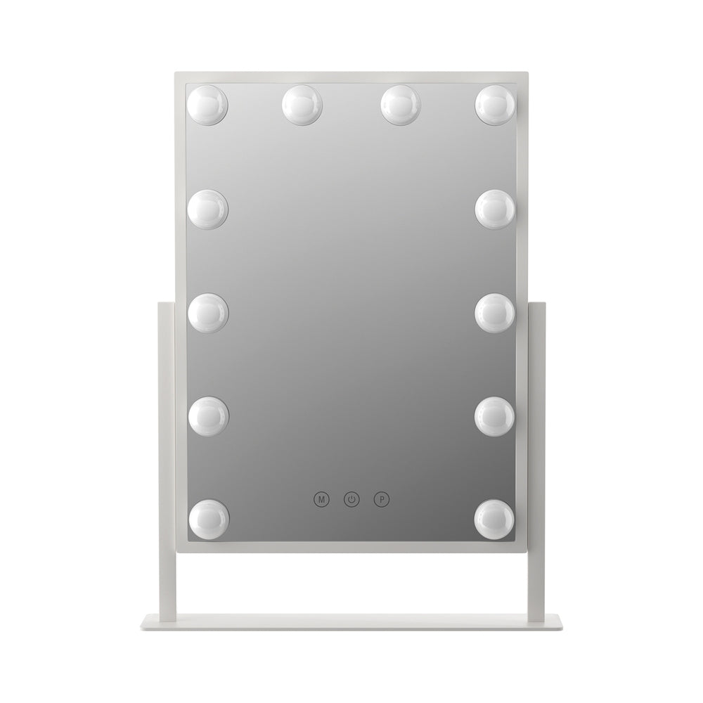 Embellir Makeup Mirror 30x41cm Hollywood Vanity with LED Light Rotation Tabletop - SuperSaverAU - view 2