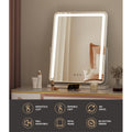Embellir Makeup Mirror 40x50cm LED Light Strip with 180° Rotation and Touch Controls - SuperSaverAU - view 4