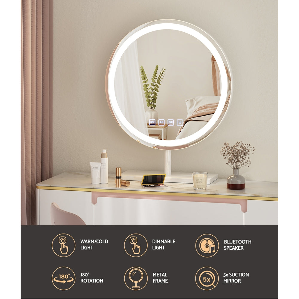 Embellir Makeup Mirror 49x28cm with LED Light & Bluetooth Speaker - SuperSaverAU - view 4