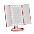 Embellir Pink LED Tri-Fold Makeup Mirror 1X 2X 3X Magnification