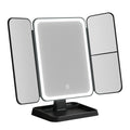 Embellir Black LED Tri-Fold Makeup Mirror 1X 2X 3X Magnification