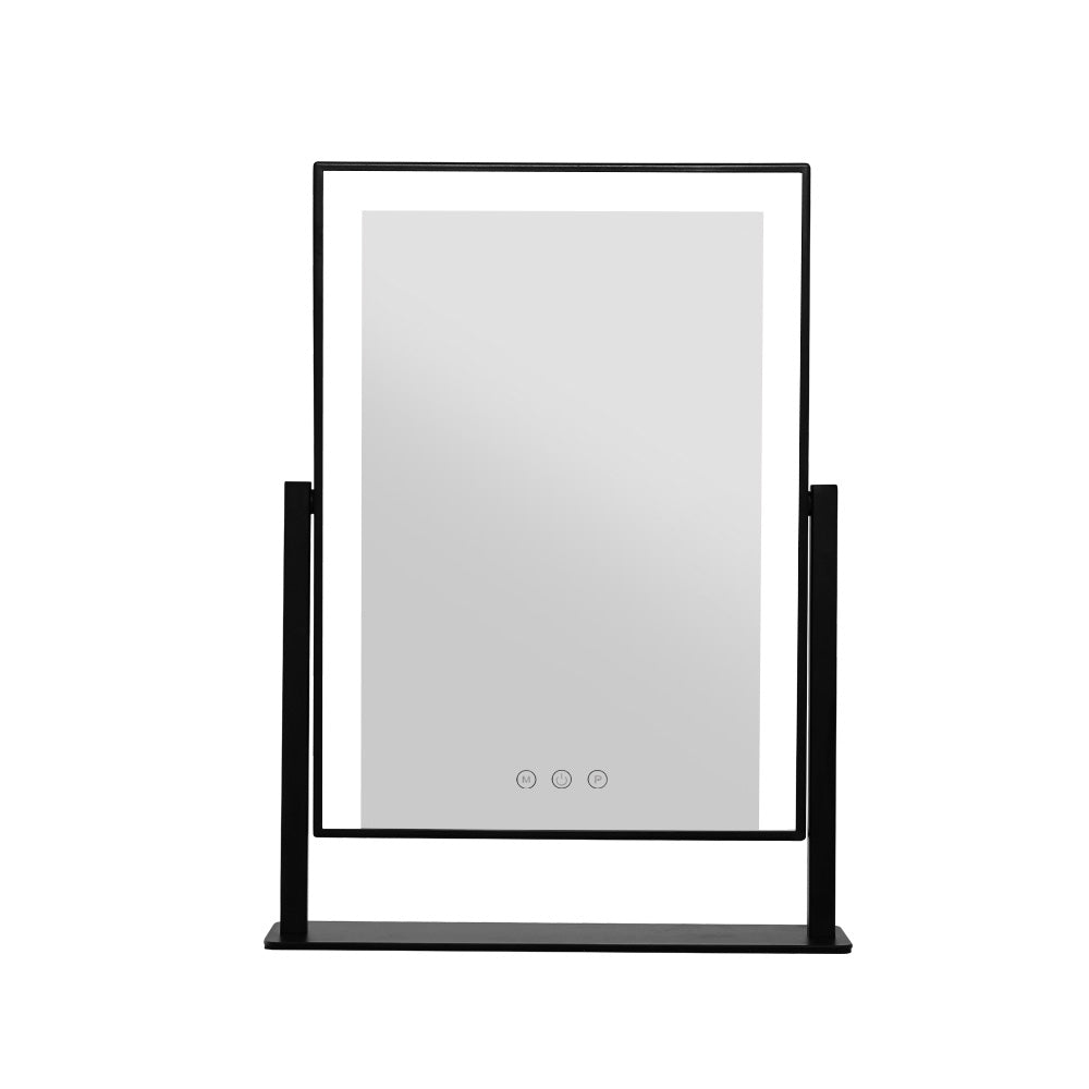 Embellir Makeup Mirror 25x30cm Hollywood Vanity with LED Light Rotation Black - SuperSaverAU - view 3