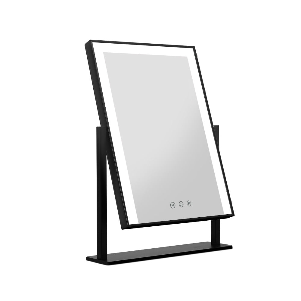 Embellir Makeup Mirror 30x40cm Hollywood Vanity with LED Light Rotation Black - SuperSaverAU - view 8