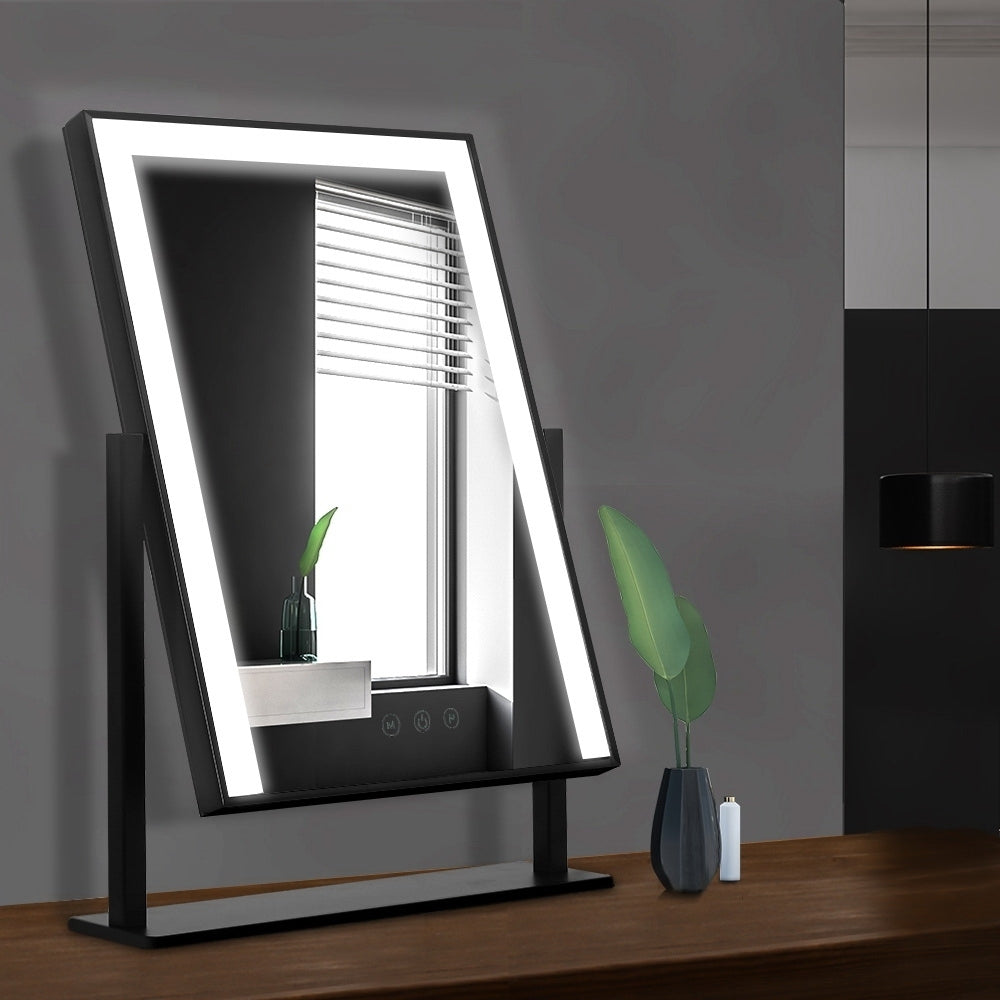 Embellir Makeup Mirror 30x40cm Hollywood Vanity with LED Light Rotation Black - SuperSaverAU - view 7