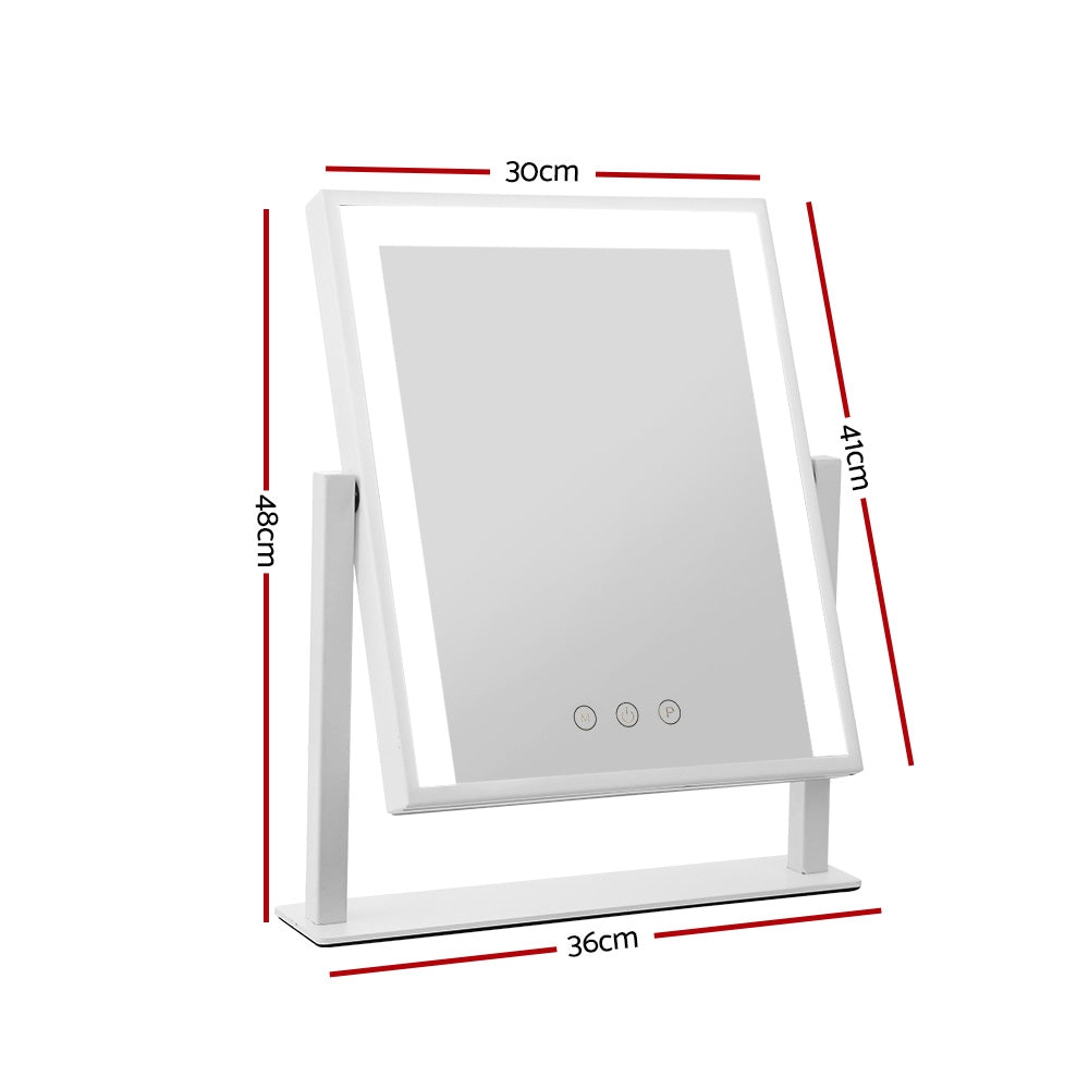 Embellir Makeup Mirror 30x40cm Hollywood Vanity with LED Light Rotation White - SuperSaverAU - view 2