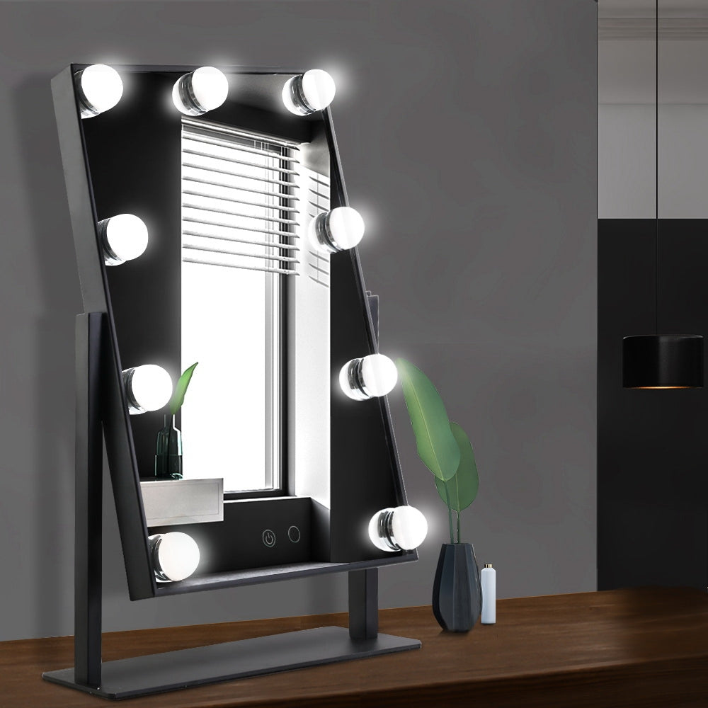 Embellir Makeup Mirror 30x48cm Hollywood Vanity with LED Light Rotation Tabletop - SuperSaverAU - view 7