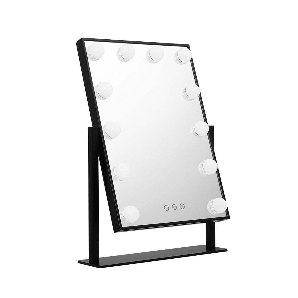 Embellir Makeup Mirror 30x48cm Hollywood Vanity with LED Light Rotation Tabletop - SuperSaverAU - view 8