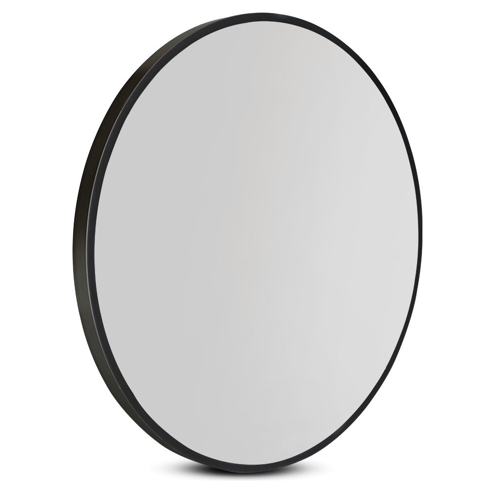 Embellir Wall Mirror Makeup 50cm Home Decor Framed Mirrors Bathroom Round Black - SuperSaverAU - view 1