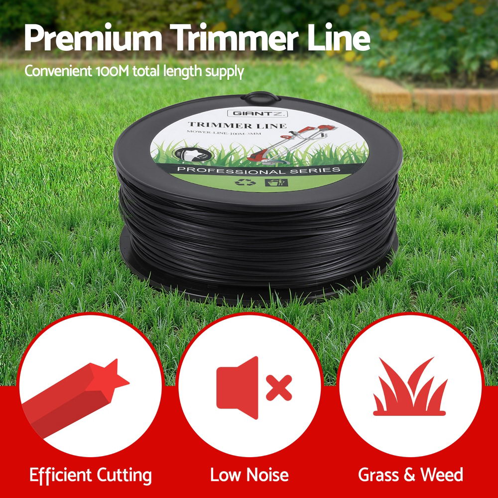 Giantz 100M Trimmer Line 3.0mm PA6 Nylon Cord - Heat & Break Resistant - SuperSaverAU - view 4