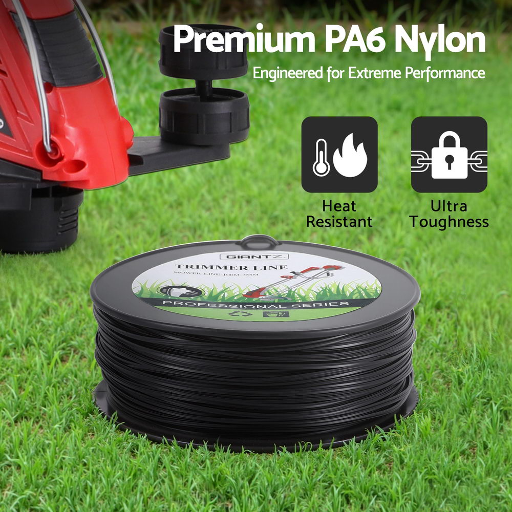 Giantz 100M Trimmer Line 3.0mm PA6 Nylon Cord - Heat & Break Resistant - SuperSaverAU - view 6