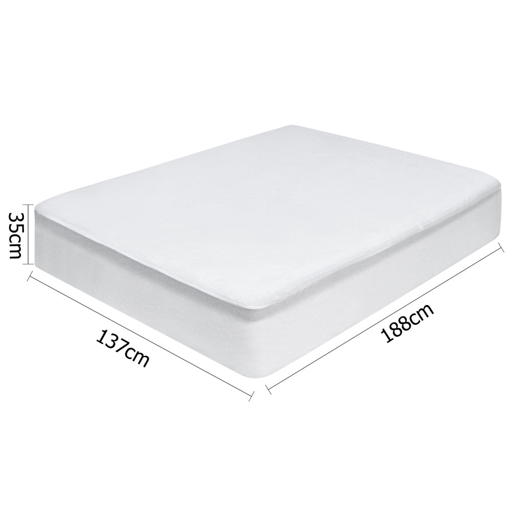 Giselle Bedding Bamboo Fabric Mattress Protector Double - Water-Resistant, Machine Washable - SuperSaverAU - view 2