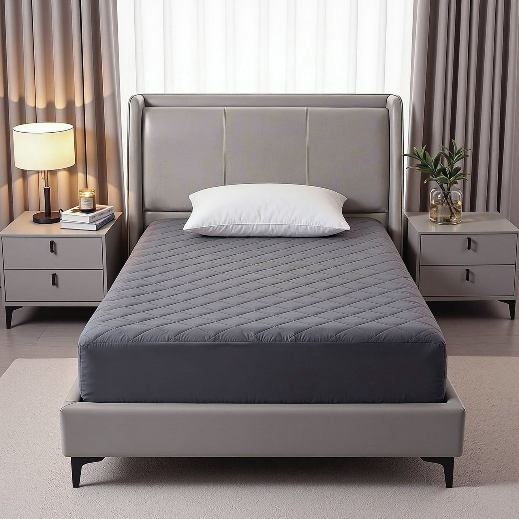 Giselle Water-Resistant Mattress Protector Microfiber 35cm 360° Fit Single - SuperSaverAU - view 1