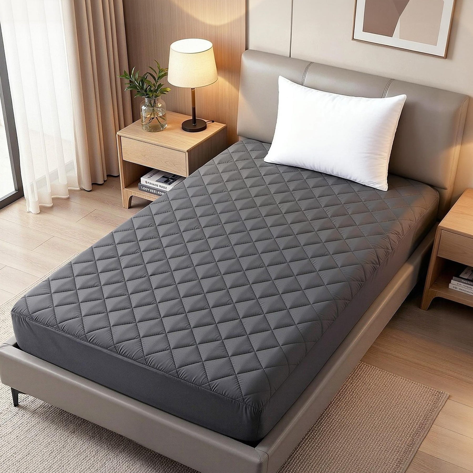 Giselle Water-Resistant Mattress Protector Microfiber 35cm 360° Fit Single - SuperSaverAU - view 10