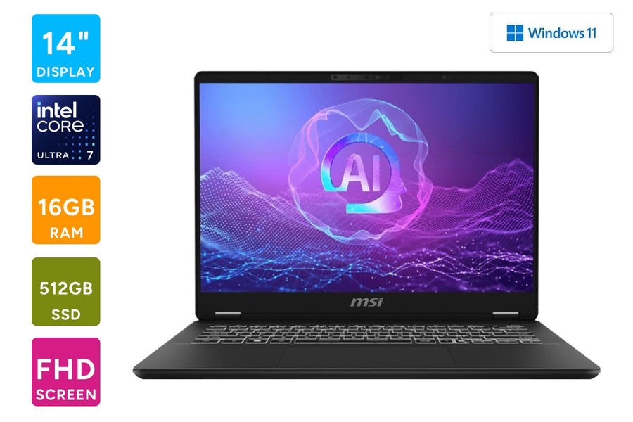 MSI Prestige AI Evo 14" Full HD 144Hz Ultra 7 Windows Laptop (16GB, 512GB, C2HMG-086AU)