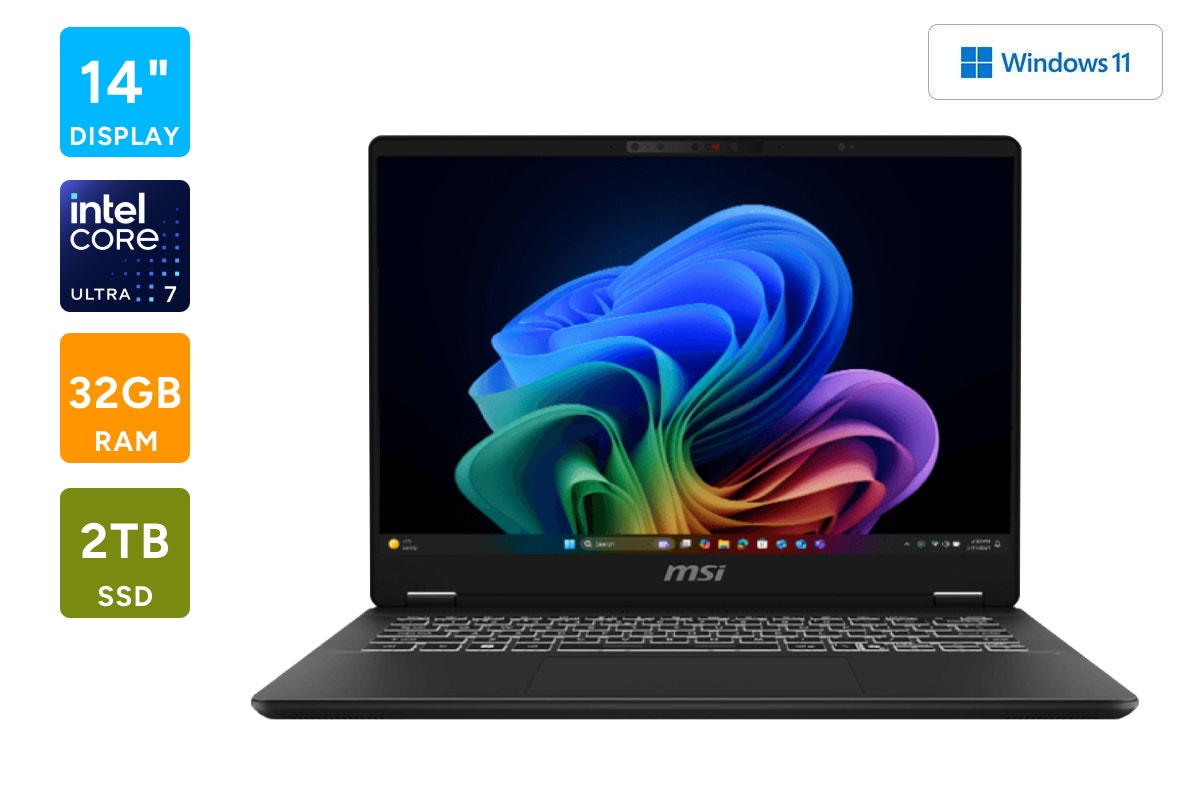 MSI Prestige AI+ Evo 14" 2.8K OLED 120Hz Ultra 7 Windows Laptop (32GB, 2TB, C2VMG-018AU)