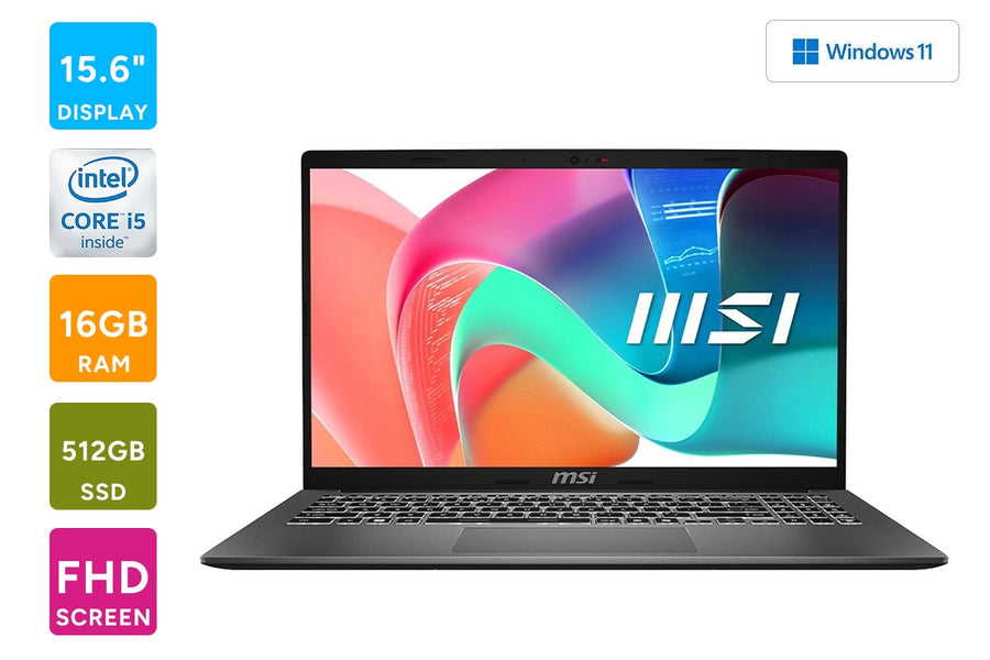 MSI Modern 15.6" Full HD i5 Windows Laptop (16GB, 512GB, F13MG-400AU)