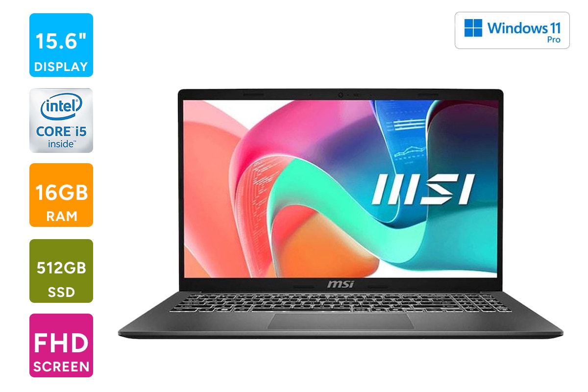 MSI Modern 15.6" Full HD Intel Core 5 120U Laptop (16GB, 512GB, F1MG-217AU)