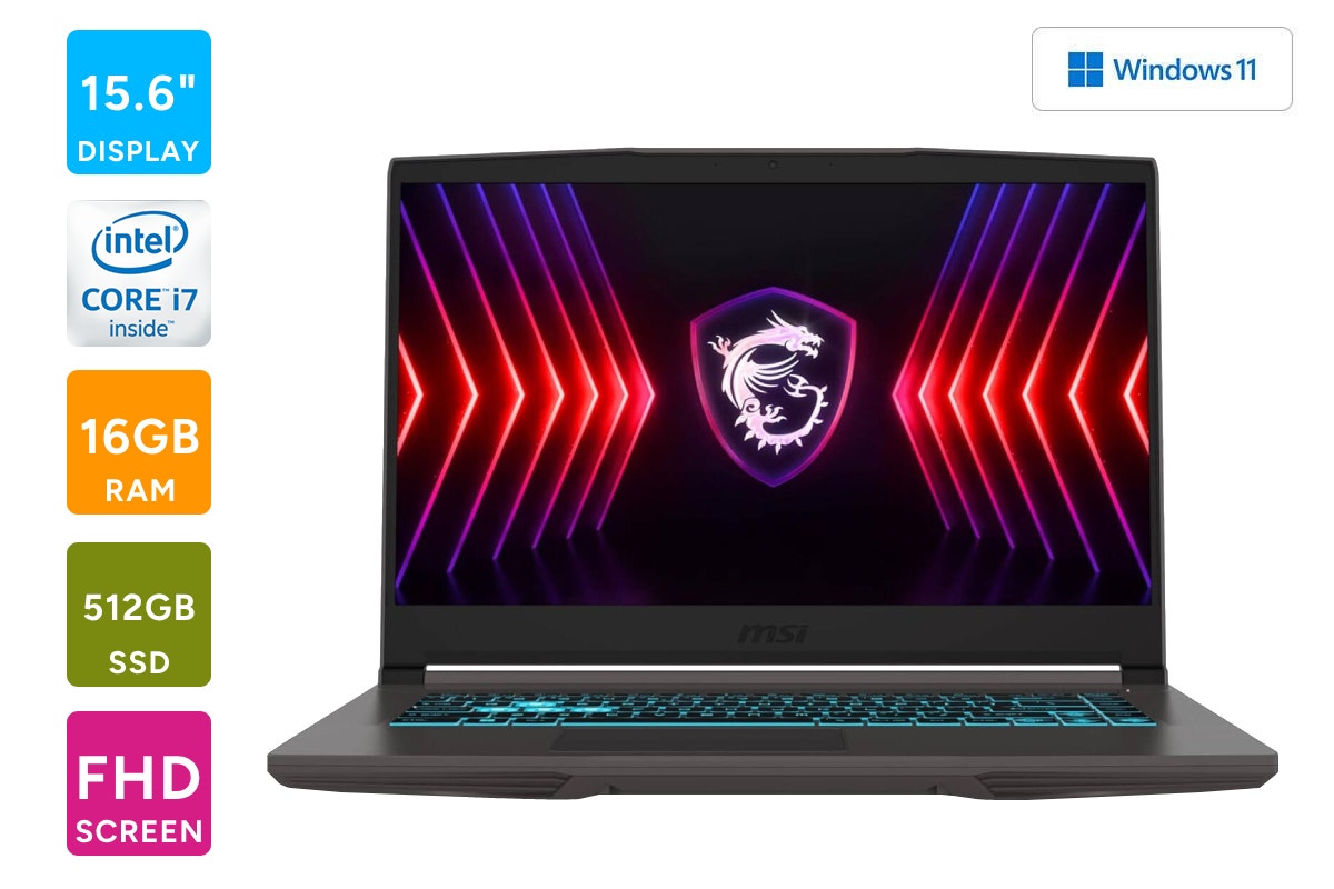MSI Thin 15 15.6" Full HD i7 RTX4050 Gaming Laptop (16GB, 512GB, B13VE-2274AU)