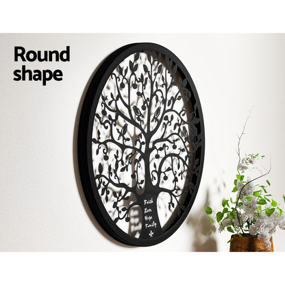 Artiss Metal Wall Art 60cm Round Tree of Life Sculpture with Wall Mounting Bracket