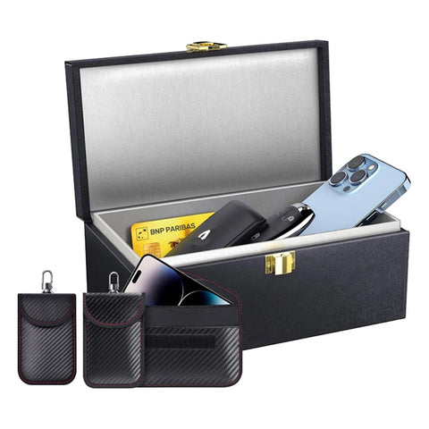 4 Piece Anti-Theft Car Key Signal Blocking Faraday Set