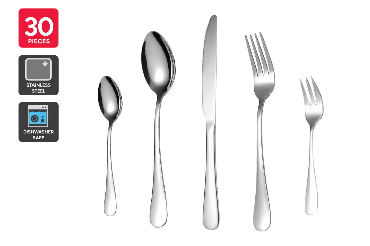30 Piece Stainless Steel Cutlery Set