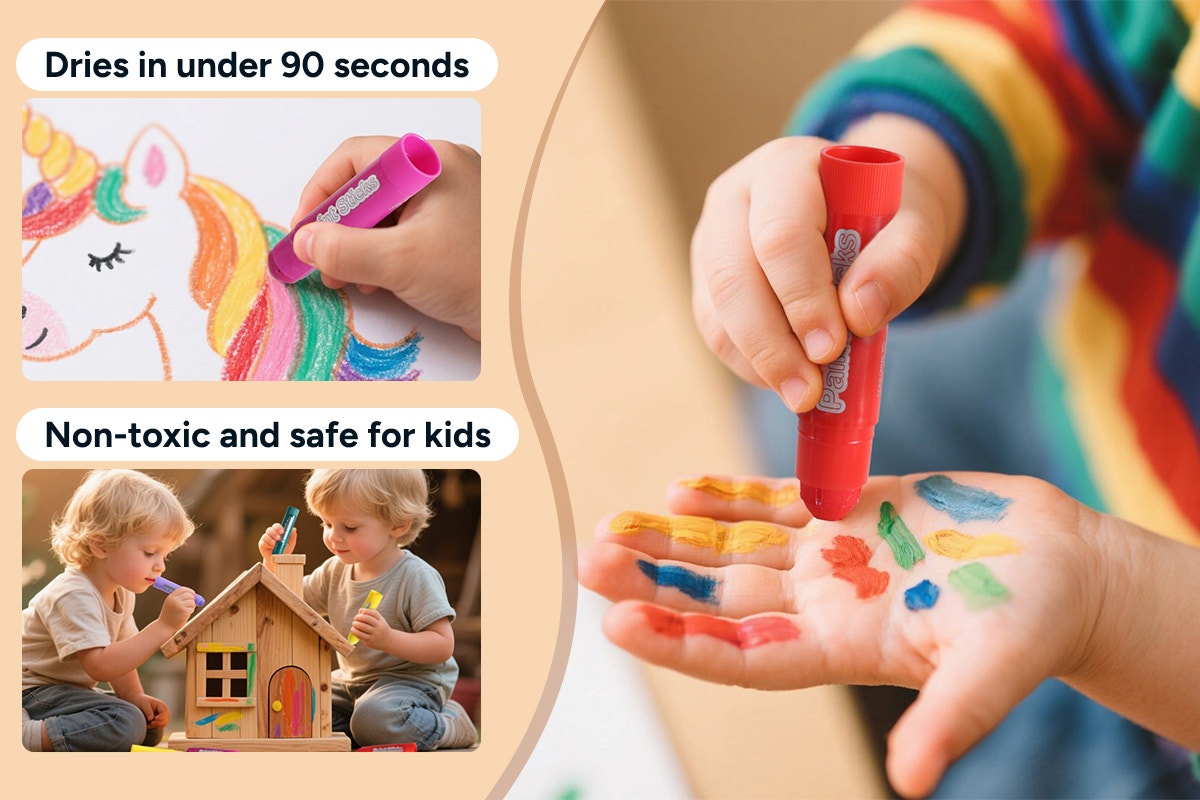 36 Piece Colour Water Tempera Paint Sticks Set