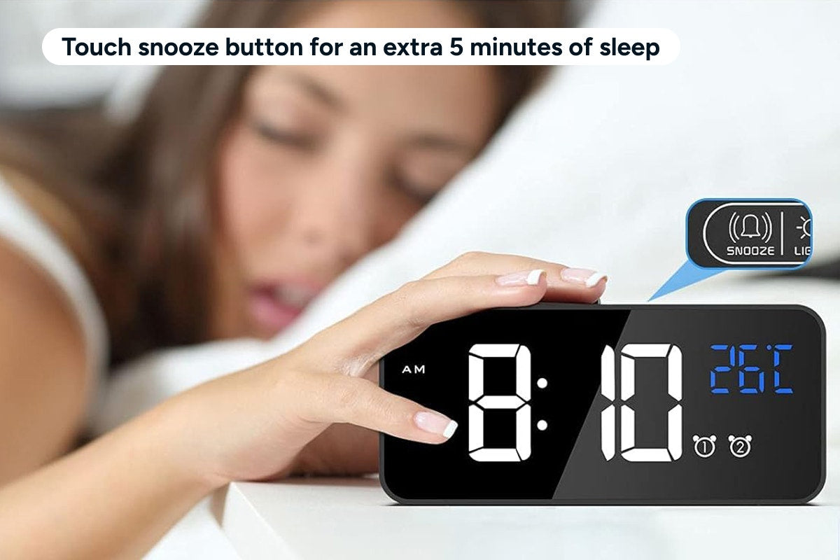 Digital Alarm Clock with Temperature Display & Voice Control