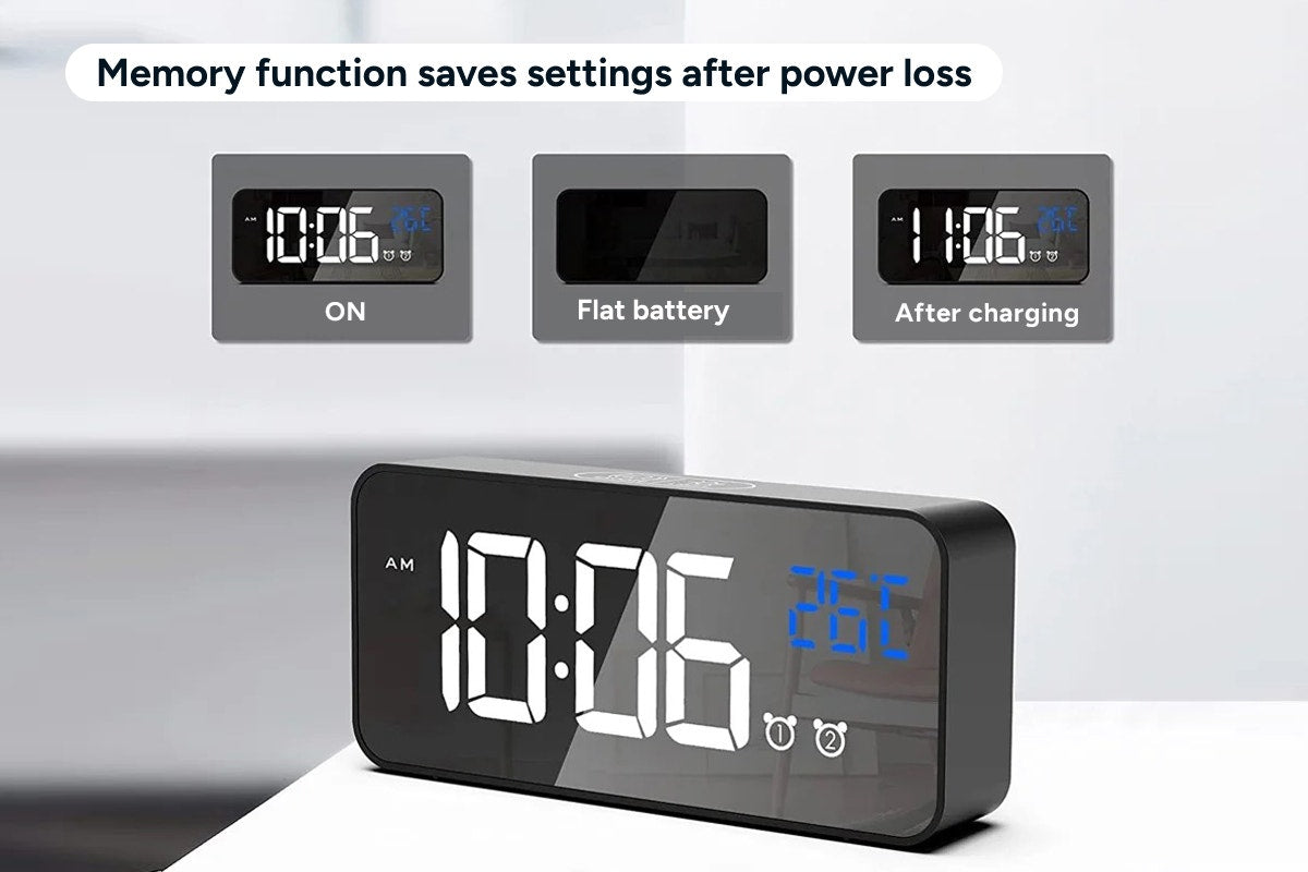 Digital Alarm Clock with Temperature Display & Voice Control