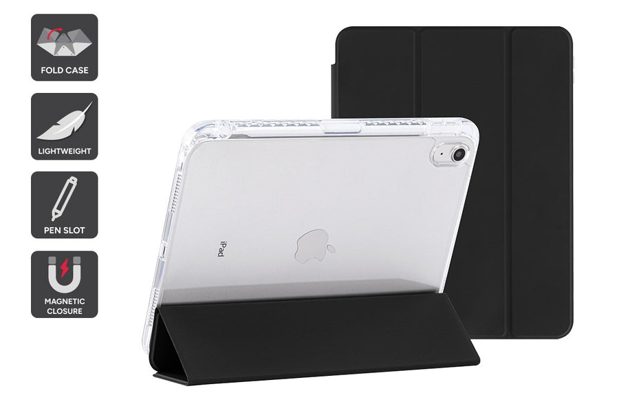 Slim Folio Stand Case for iPad (A16) 10th & 11th Gen (Black)