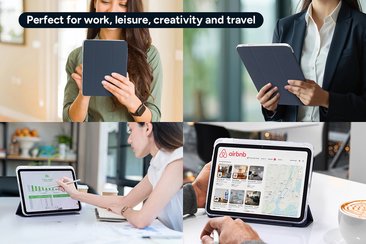 Slim Folio Stand Case for iPad (A16) 10th & 11th Gen (Navy)