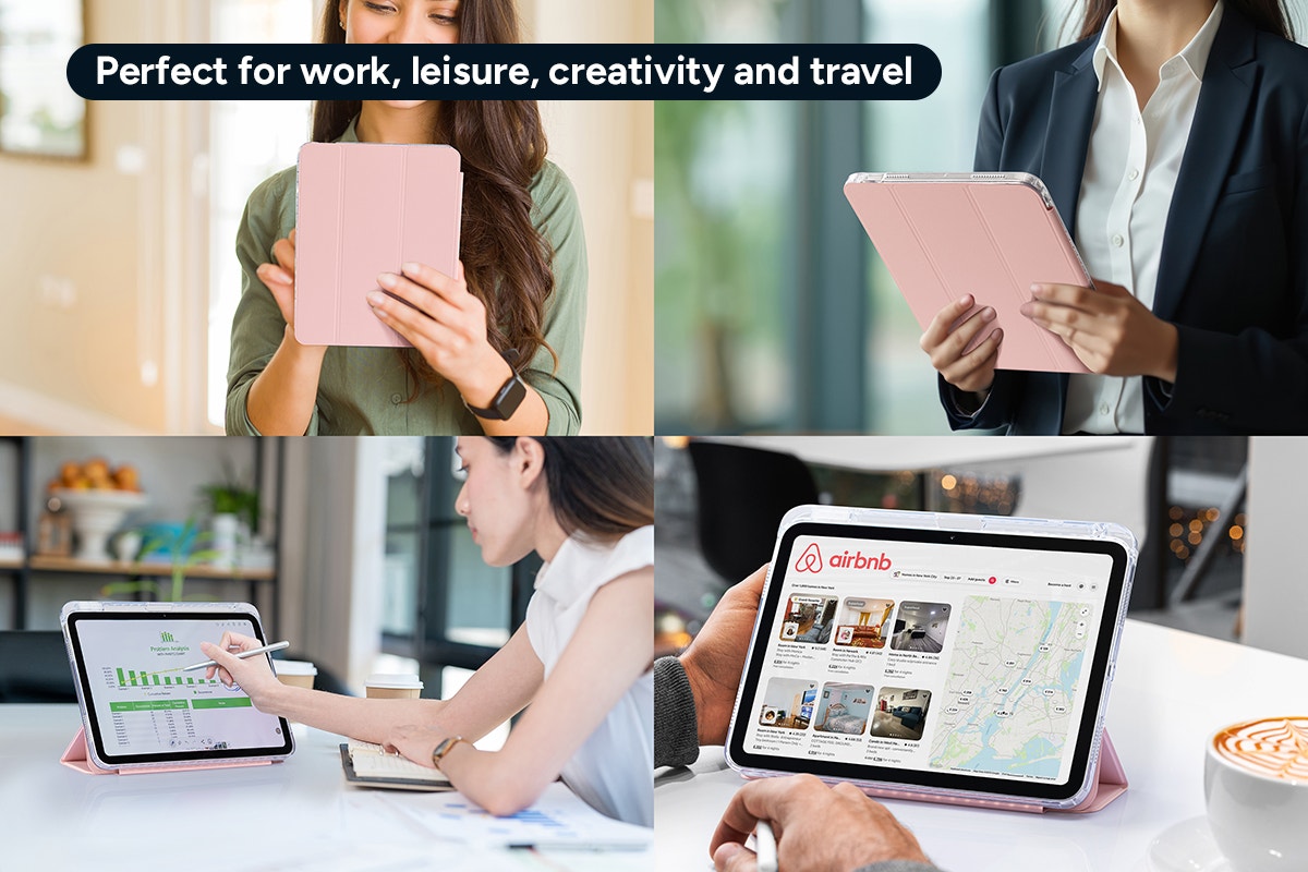 Slim Folio Stand Case for iPad (A16) 10th & 11th Gen (Pink)