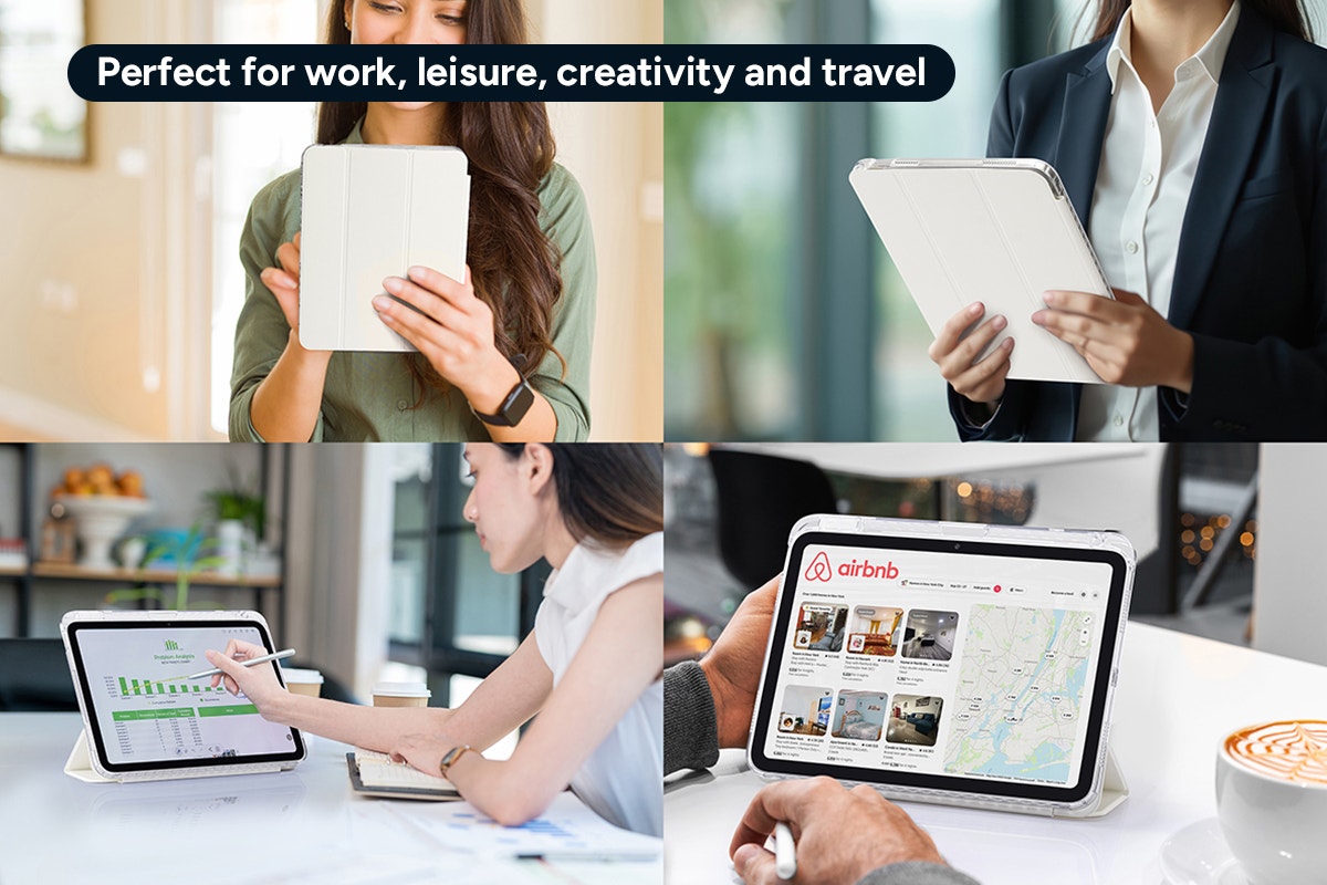 Slim Folio Stand Case for iPad (A16) 10th & 11th Gen (White)