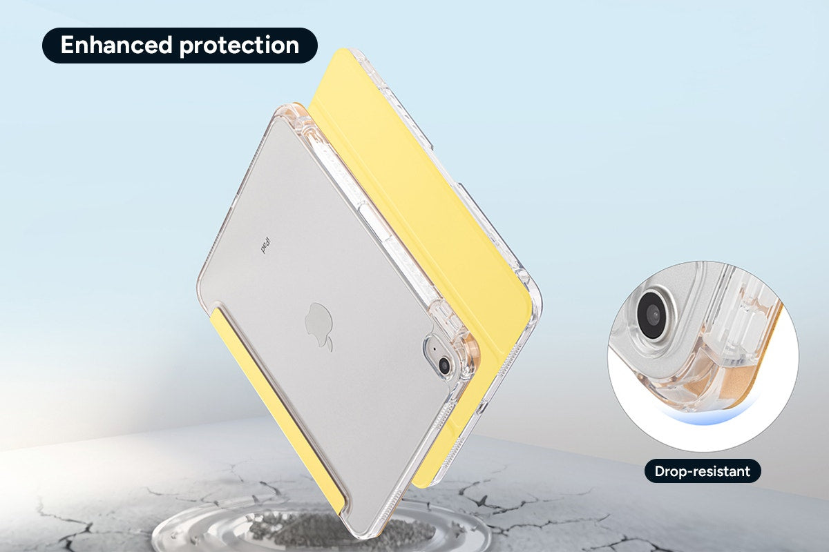 Slim Folio Stand Case for iPad (A16) 10th & 11th Gen (Yellow)