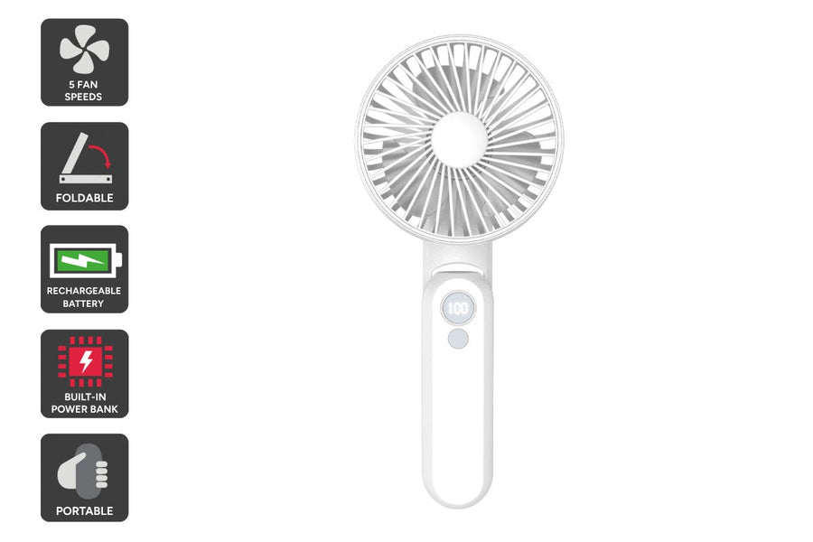 Foldable Handheld Fan with Power Bank