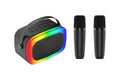 Mini Karaoke Machine with 2 Wireless Microphones (Black)