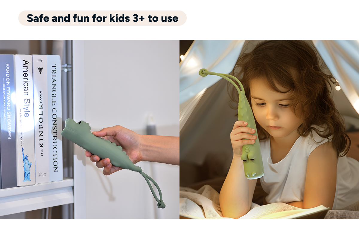 Kids Crocodile Rechargeable Silicone LED Torch (2 Pack)