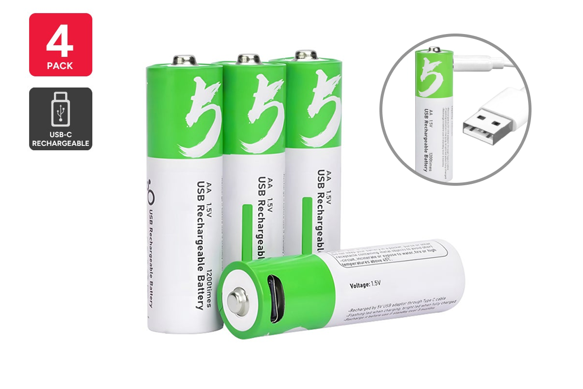Rechargeable Lithium-Ion AA Batteries - 4 Pack - SuperSaverAU - view 1