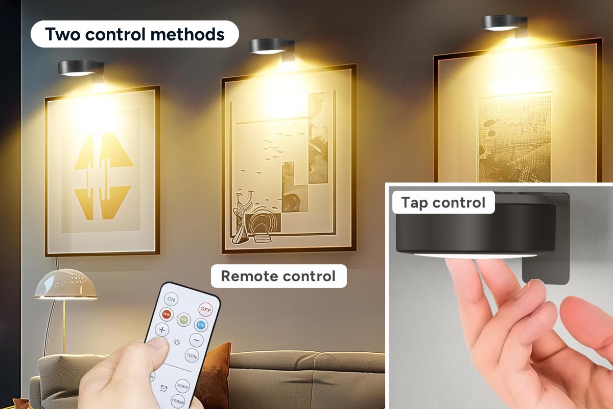 Rechargeable Wall-Mounted Magnetic Lights with Remote Control (3 Pack)