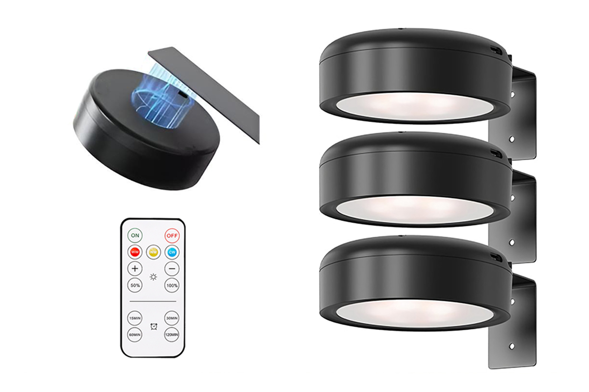 Rechargeable Wall-Mounted Magnetic Lights with Remote Control (3 Pack)