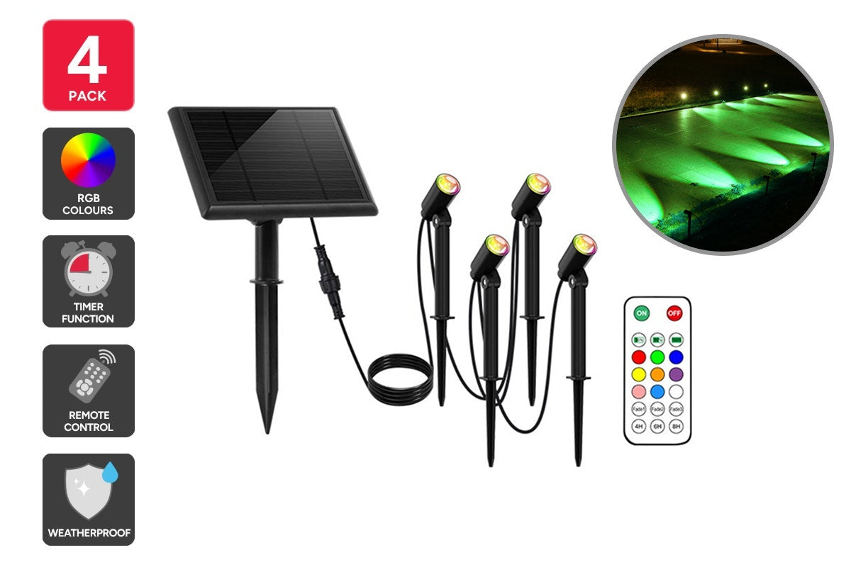 Solar Outdoor Spotlights (4 Pack)