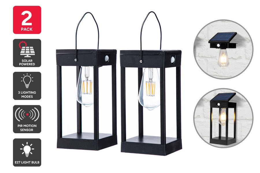 Solar Wall Sconce Light with Bulb (2 Pack)