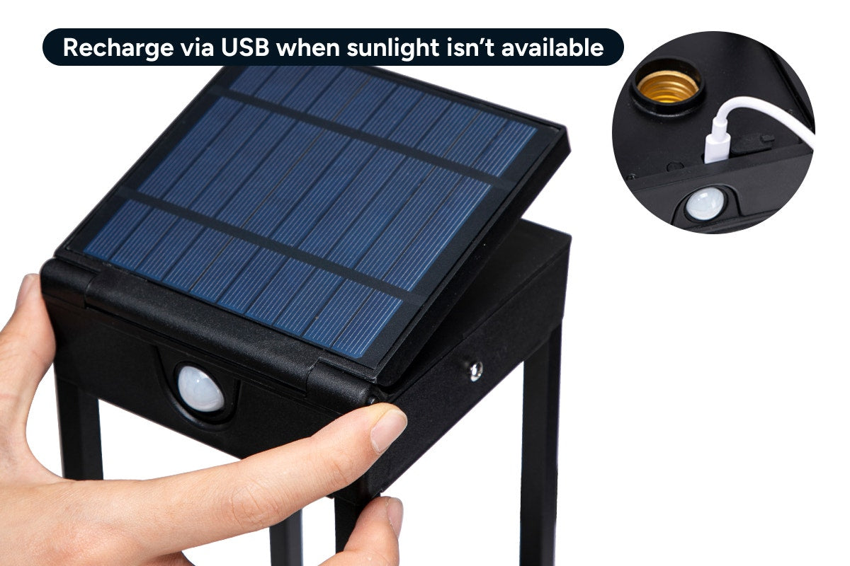 Solar Wall Sconce Light with Bulb (2 Pack)